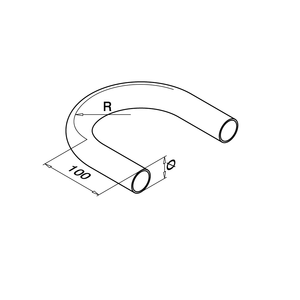 Tubular bend, 180°, Q-line, MOD 0906, 304