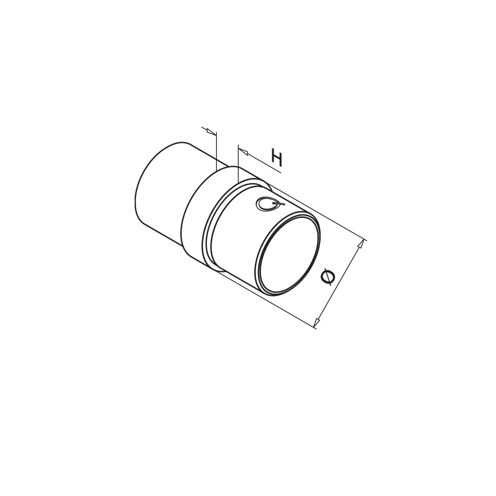 Tube connector, for tube Ø16 mm, Q-line, MOD 1790, 316
